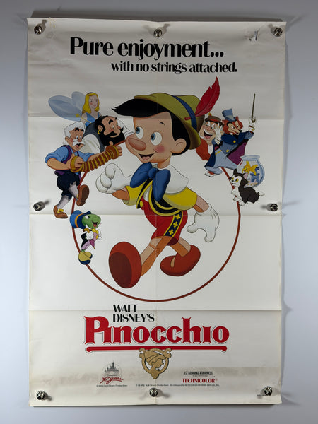 Pinocchio (1984) Disney Re-Release Original Movie Poster 27x41 SS Rolled - Joe's Geek VLT