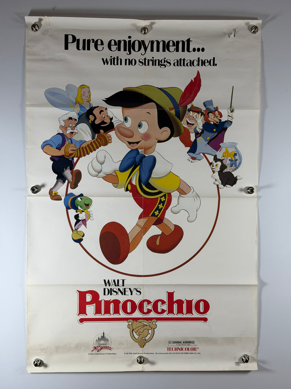 Pinocchio (1984) Disney Re-Release Original Movie Poster 27x41 SS Rolled - Joe's Geek VLT