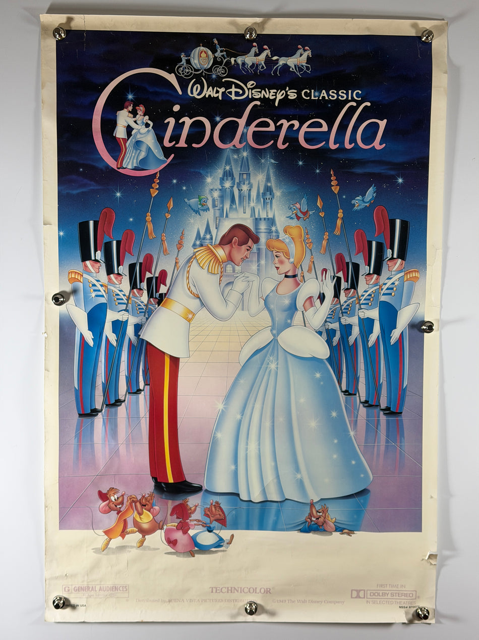 Cinderella (1987) Disney Re-Release Original Movie Poster 27x41 SS Rolled - Joe's Geek VLT