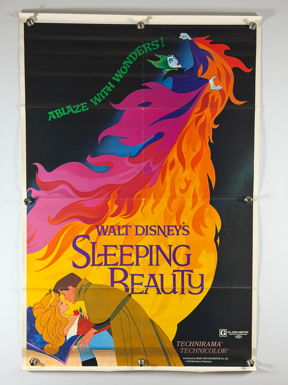 Sleeping Beauty (1970) Disney Re-Release Original Movie Poster 27x41 SS Previously Folded Rolled - Joe's Geek VLT