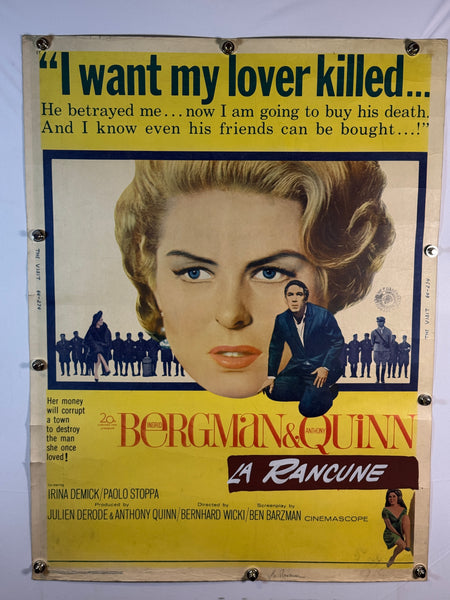 LA RANCUNE (THE VISIT) 1964 Original Movie Poster 30x40 SS Rolled Ingrid Bergman Anthony Quinn French - Joe's Geek VLT