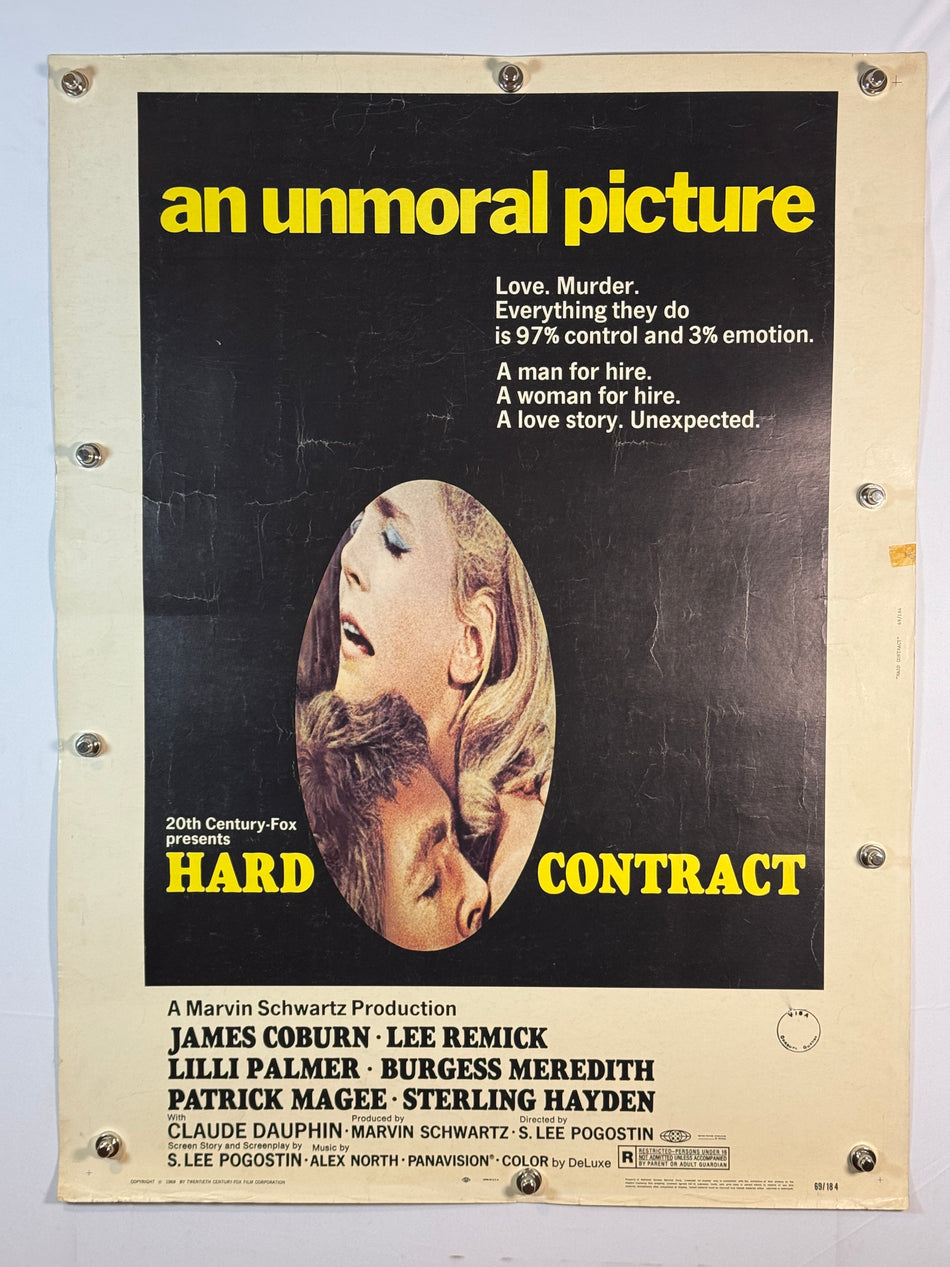 HARD CONTRACT 1969 Original Movie Poster 30x40 SS Rolled James Coburn - Joe's Geek VLT