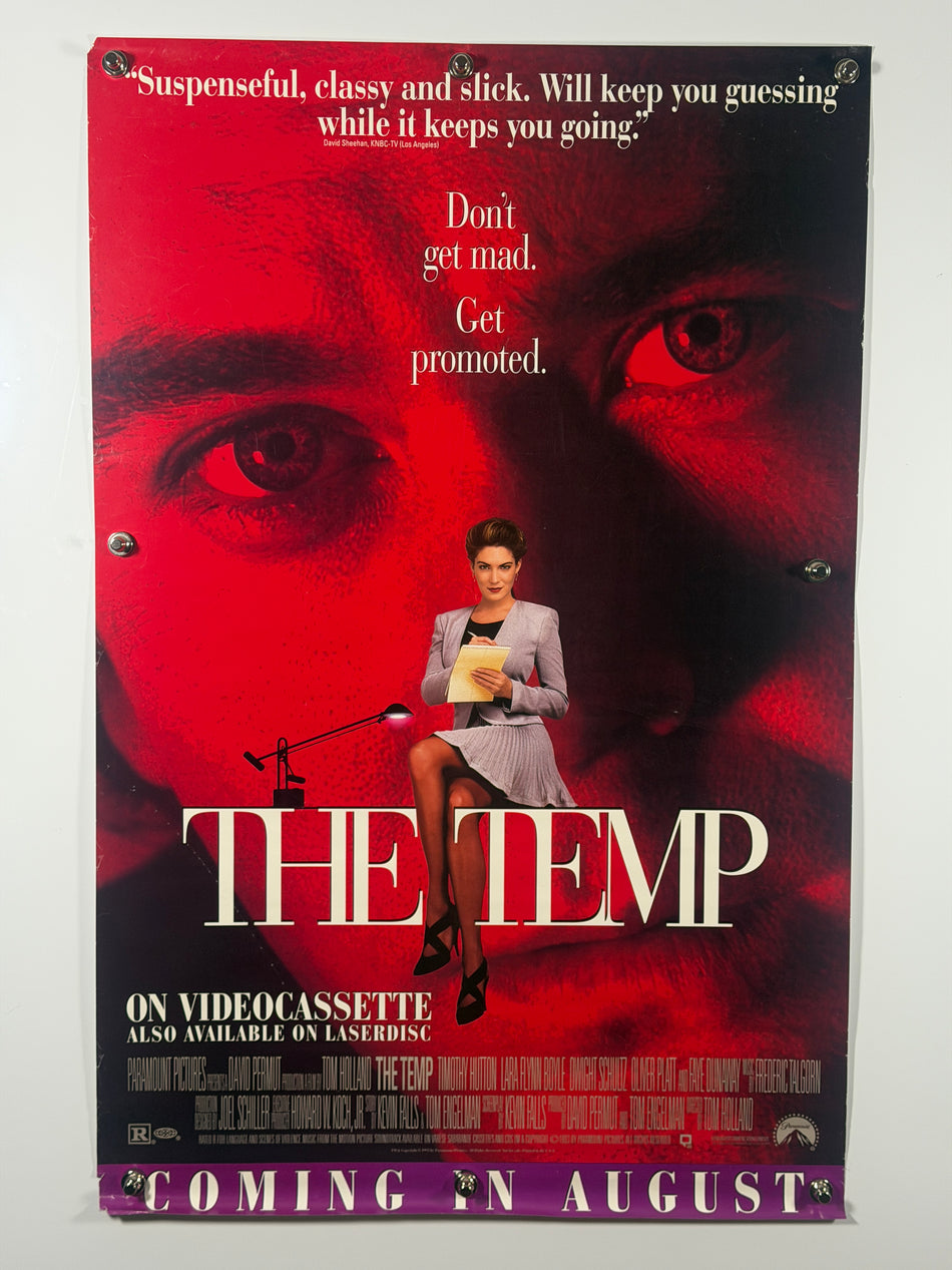 The Temp (1993) Original Video Movie Poster 27x40 SS Rolled Lara Flynn Boyle Timothy Hutton
