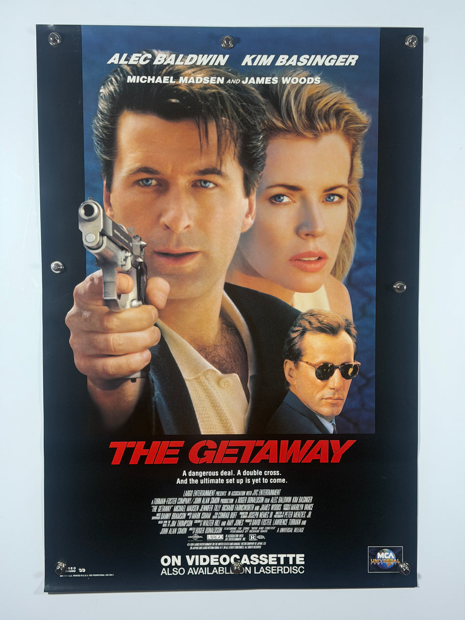 The Getaway (1994) Original Video Movie Poster 27x40 SS Rolled Alec Baldwin Kim Basinger - Joe's Geek VLT