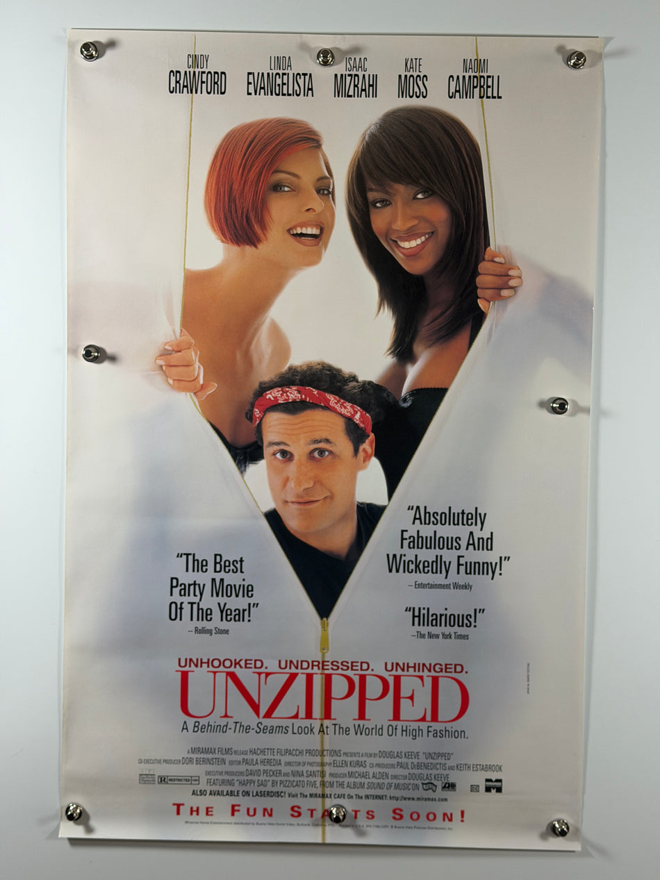 Unzipped (1995) Original Movie Poster 27x40 SS Rolled Cindy Crawford Naomi Campbell Kate Moss