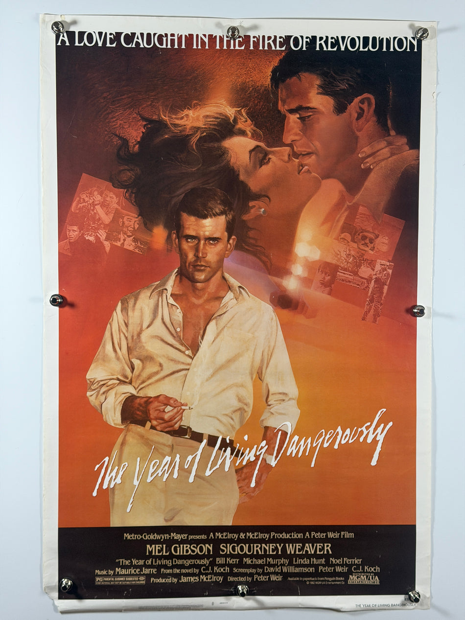 The Year of Living Dangerously (1982) Original Movie Poster 27x41 SS Previously Folded Now Rolled Mel Gibson Sigourney Weaver