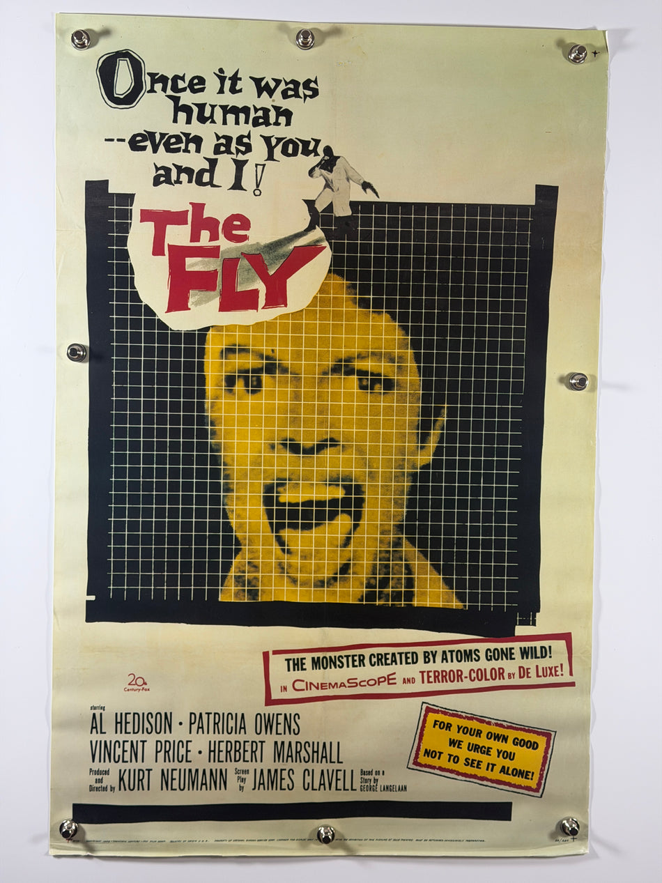 The Fly (1958) Original Movie Poster 27x41 SS Previously Folded Now Rolled Vincent Price - Joe's Geek VLT