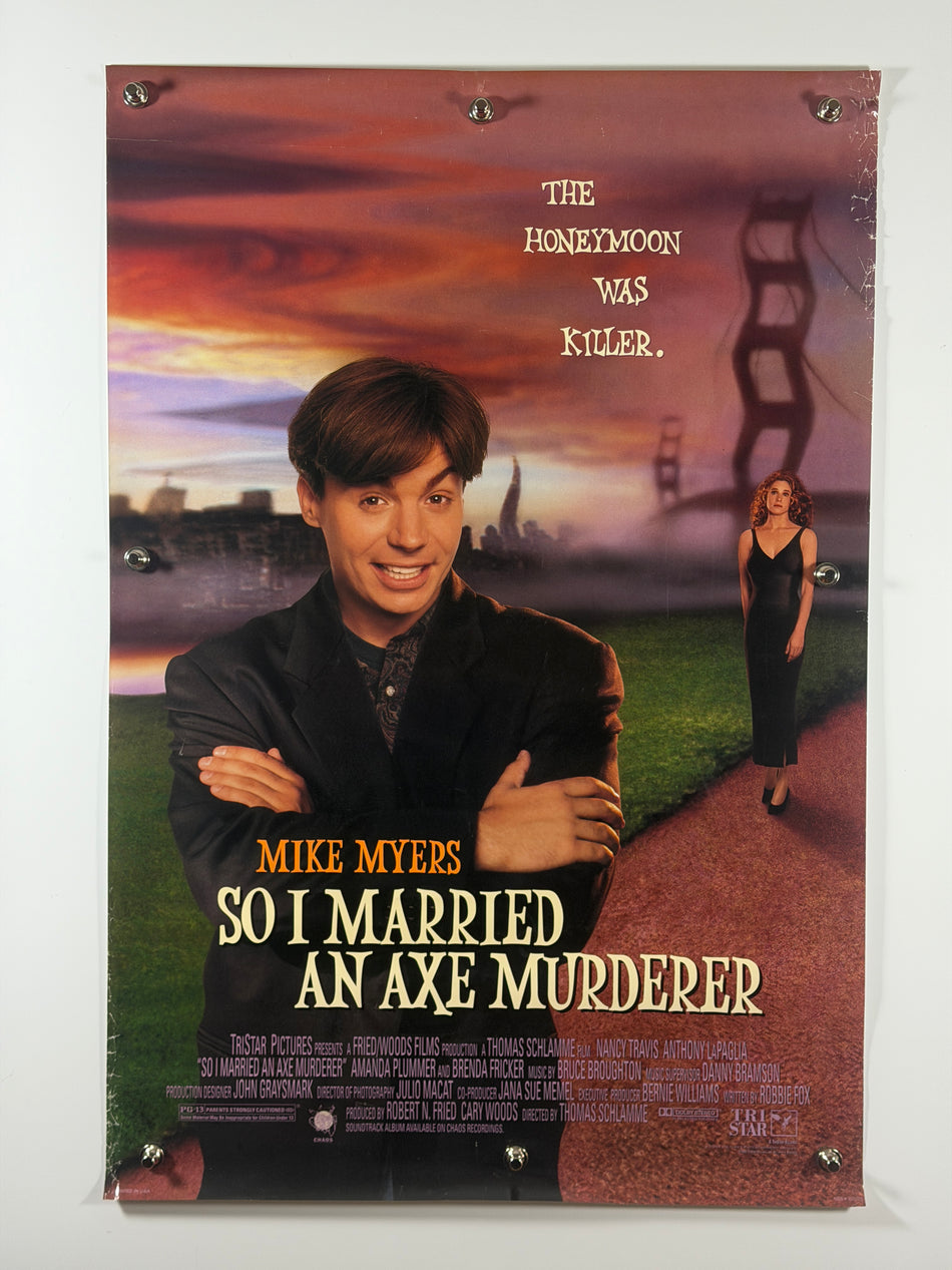 So I Married an Axe Murderer (1993) Original Movie Poster 27x40 DS Rolled Mike Myers Nancy Travis - Joe's Geek VLT