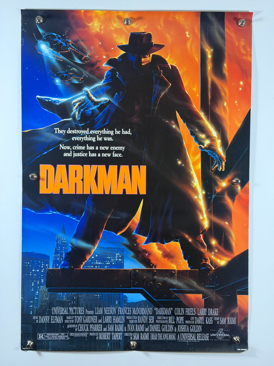 Darkman (1990) Original Movie Poster 27x40 DS Rolled Liam Neeson Frances McDormand - Joe's Geek VLT