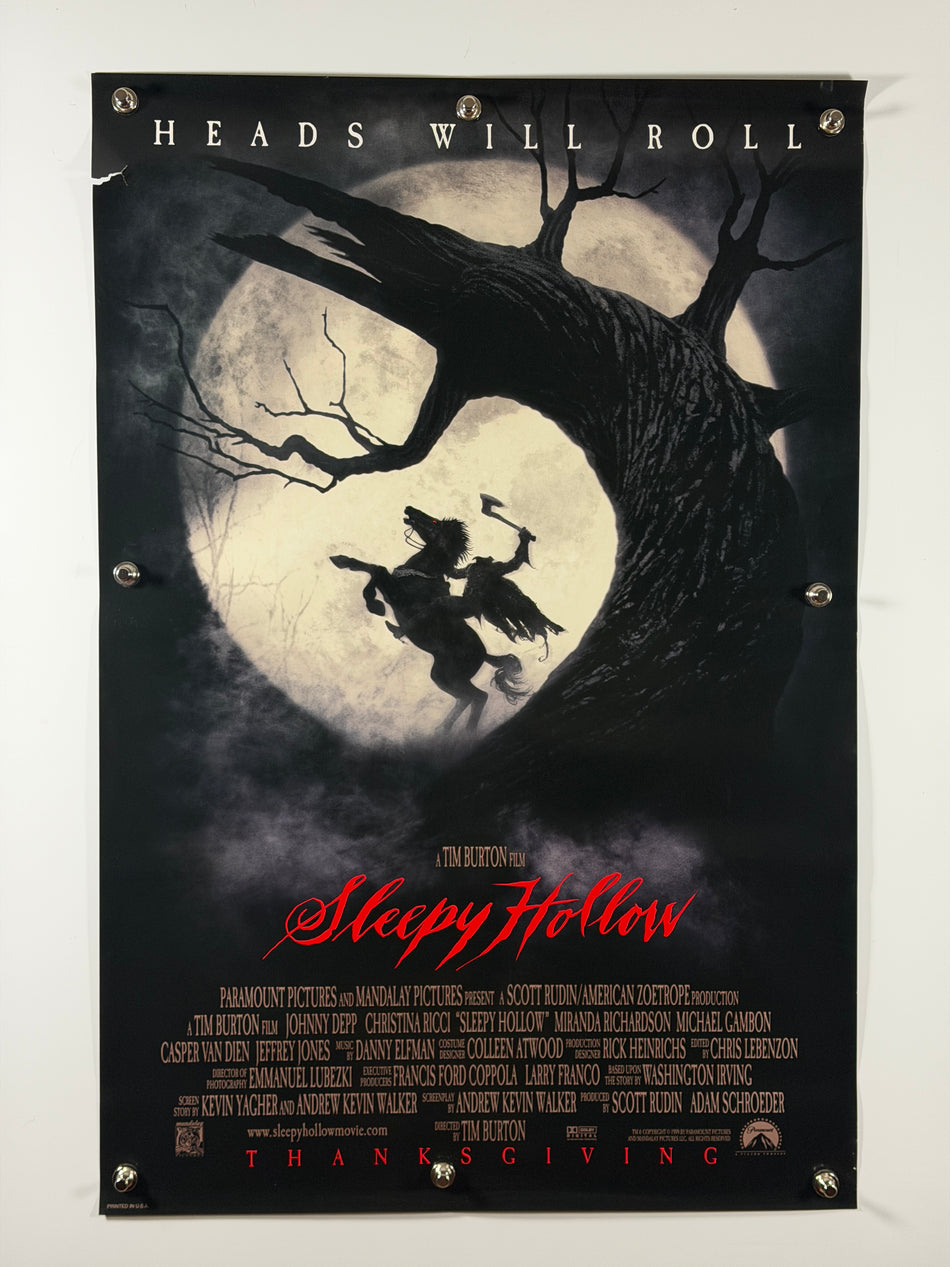 Sleepy Hollow (1999) Original Movie Poster 27x40 DS Rolled Johnny Depp Christina Ricci - Joe's Geek VLT