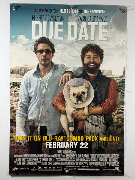 Due Date 2010 Original Home Video Poster 27x40 SS Rolled Robert Downey Jr Zach Galifianakis - Joe's Geek VLT