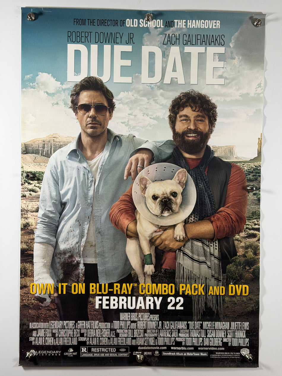 Due Date 2010 Original Home Video Poster 27x40 SS Rolled Robert Downey Jr Zach Galifianakis - Joe's Geek VLT
