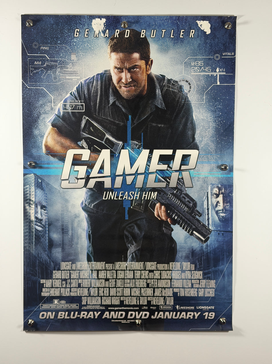 Gamer 2009 Original Home Video Poster 27x40 SS Rolled Gerard Butler Michael C. Hall - Joe's Geek VLT