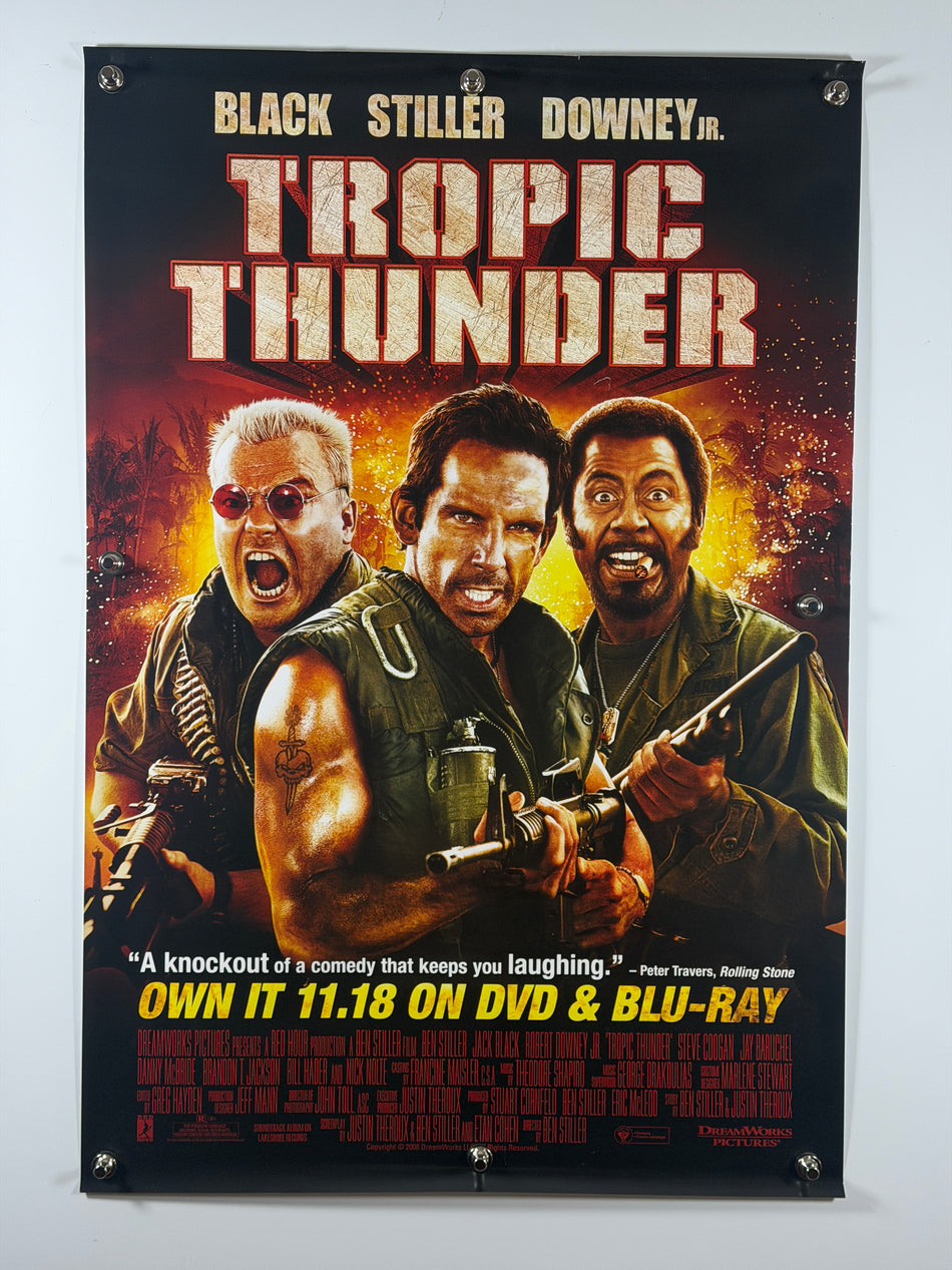 Tropic Thunder 2008 Original Home Video Poster 27x40 SS Rolled Ben Stiller Jack Black Robert Downey Jr
