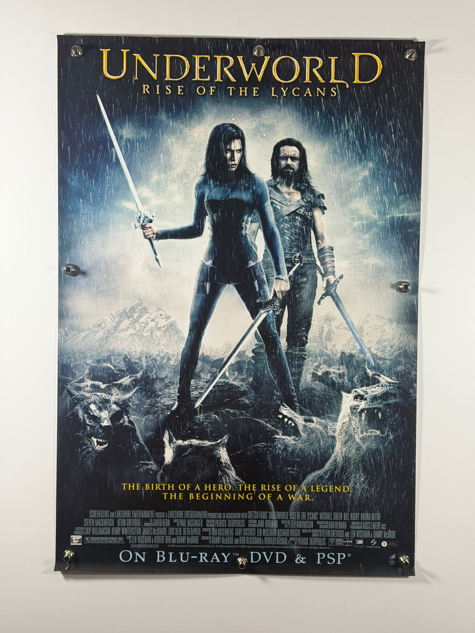 Underworld Rise of the Lycans 2009 Original Home Video Poster 27x40 DS Rolled Michael Sheen Rhona Mitra