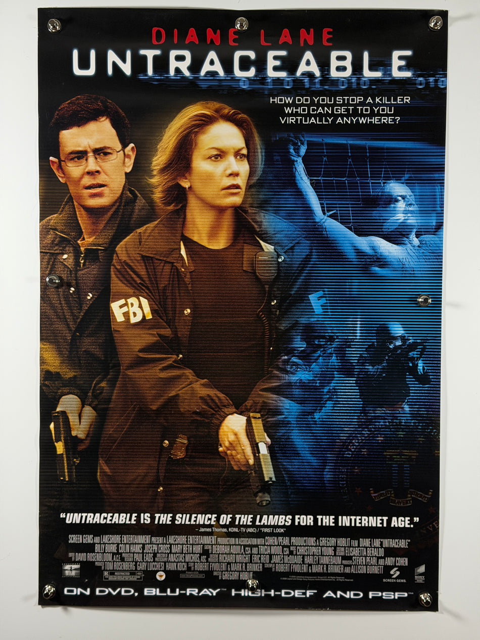 Untraceable 2008 Original Home Video Poster 27x40 SS Rolled Diane Lane Colin Hanks