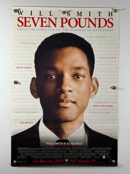 Seven Pounds 2008 Original Home Video Poster 27x40 SS Rolled Will Smith Rosario Dawson - Joe's Geek VLT