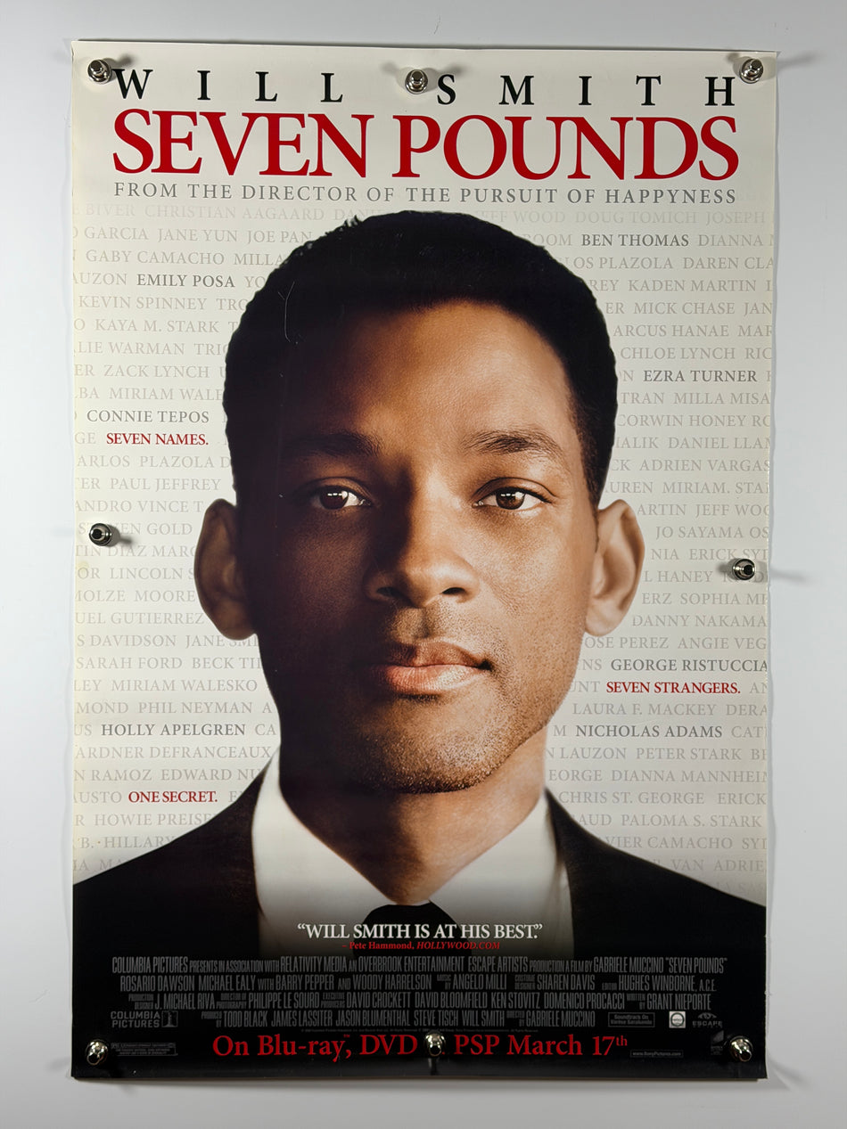 Seven Pounds 2008 Original Home Video Poster 27x40 SS Rolled Will Smith Rosario Dawson - Joe's Geek VLT