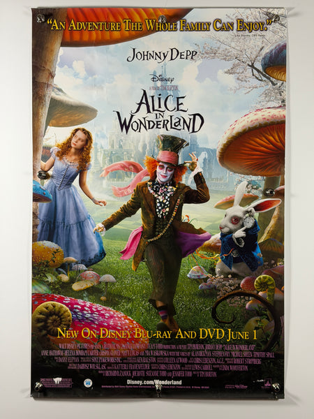 Alice in Wonderland 2010 Original Home Video Poster 27x40 SS Rolled Johnny Depp Mia Wasikowska - Joe's Geek VLT