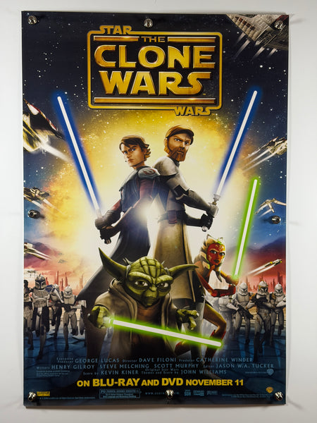 Star Wars The Clone Wars 2008 Original Home Video Poster 27x40 SS Rolled Yoda Ahsoka Anakin - Joe's Geek VLT