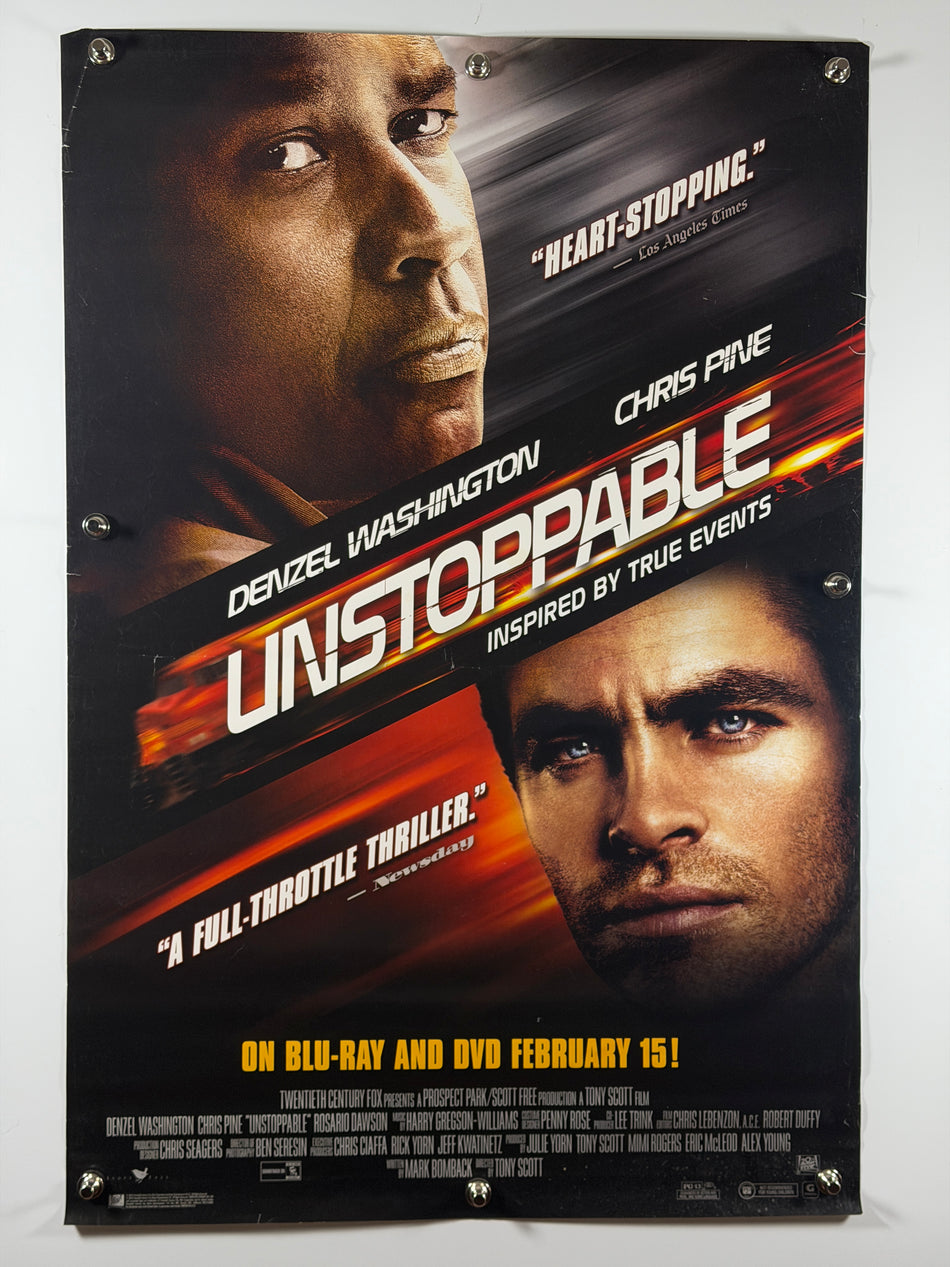 Unstoppable 2010 Original Home Video Poster 27x40 SS Rolled Denzel Washington Chris Pine