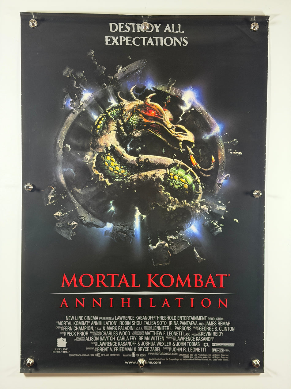 Mortal Kombat Annihilation 1997 Original Movie Poster 27x40 SS Rolled Robin Shou - Joe's Geek VLT