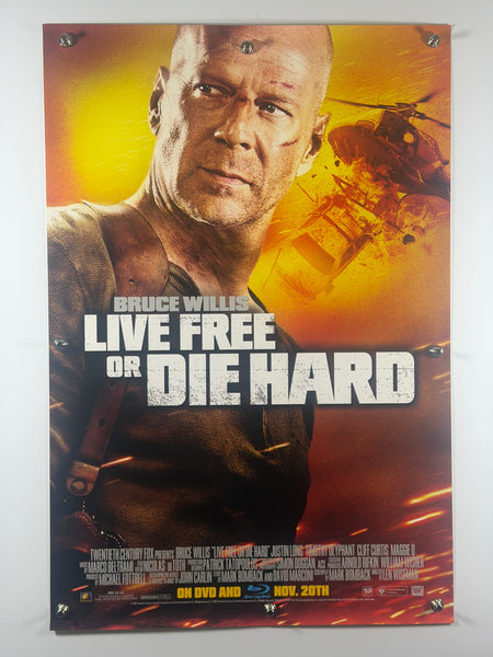 Live Free or Die Hard 2007 Original Home Video Poster 27x40 SS Rolled Bruce Willis - Joe's Geek VLT