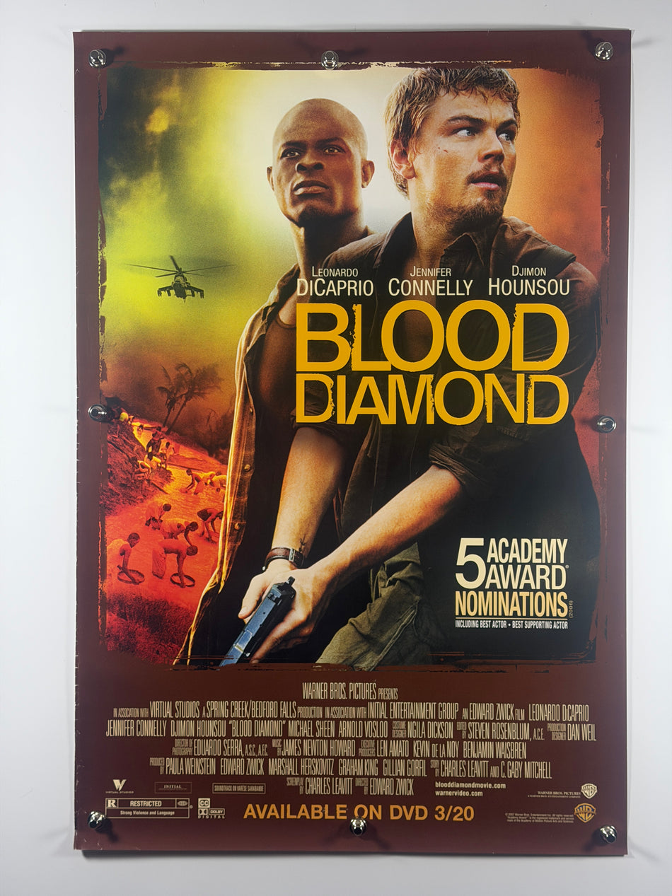 Blood Diamond 2006 Original Home Video Poster 27x40 SS Rolled Leonardo DiCaprio Djimon Hounsou