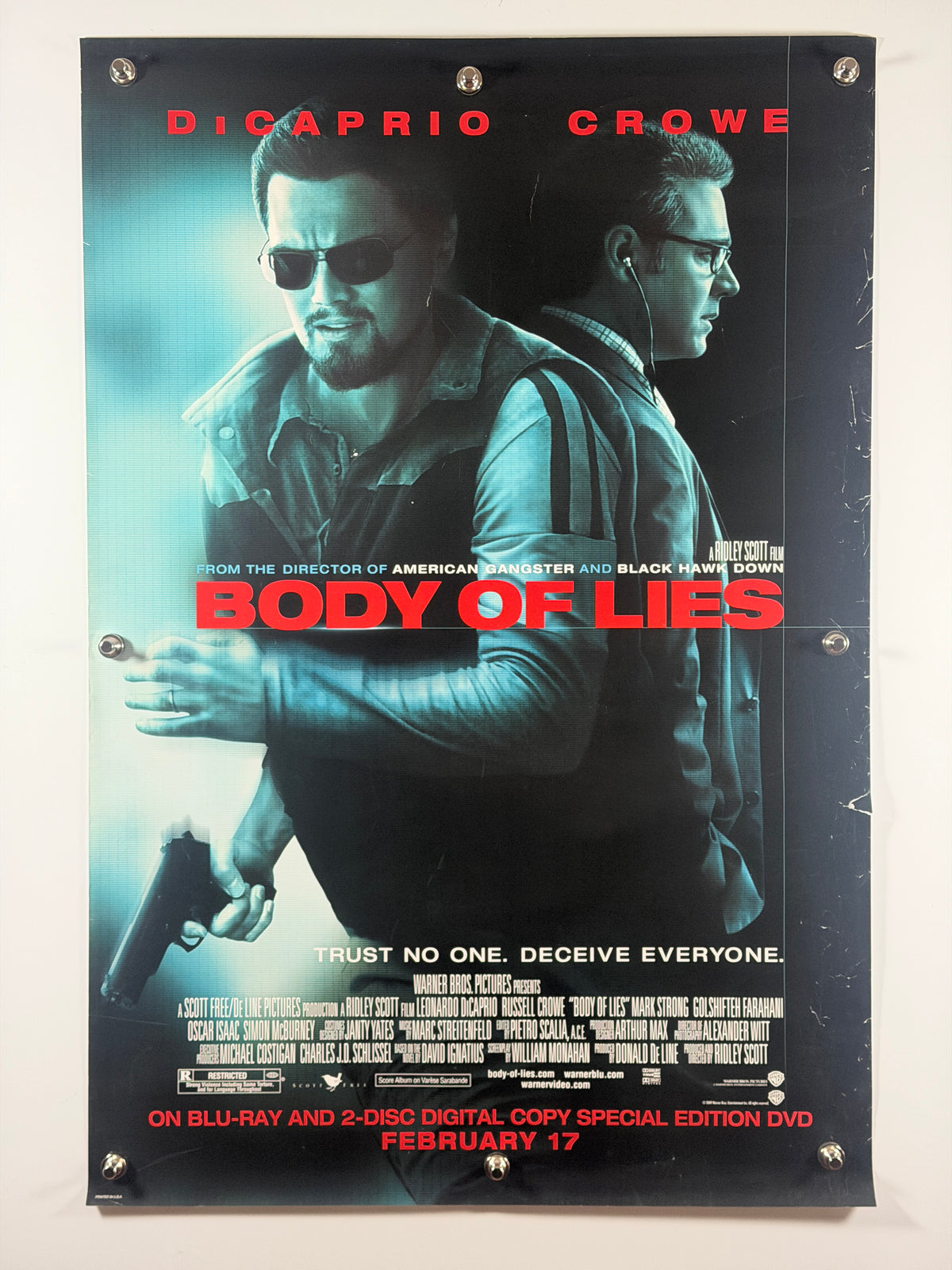 Body of Lies 2008 Original Home Video Poster 27x40 SS Rolled Leonardo DiCaprio Russell Crowe - Joe's Geek VLT