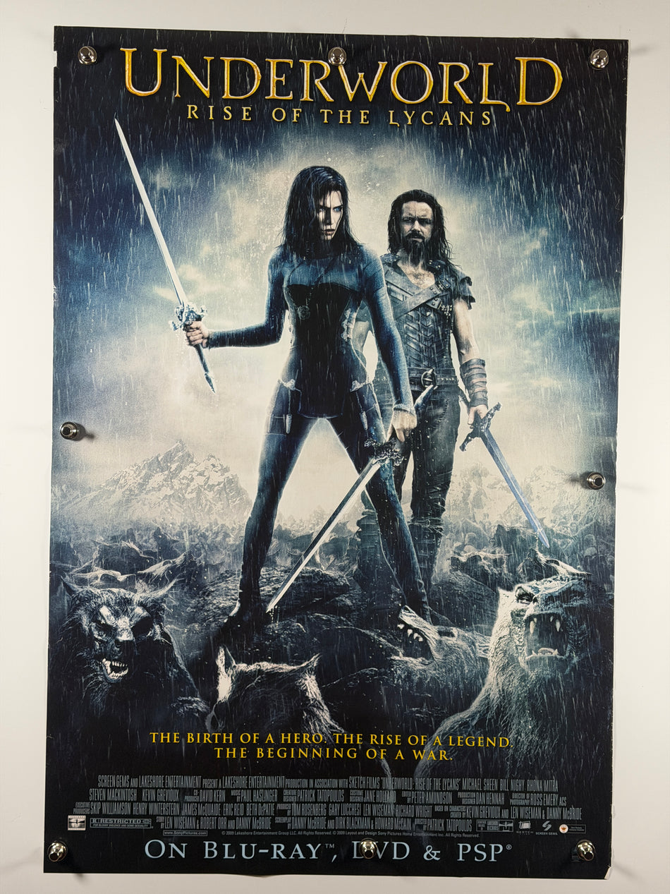 Underworld Rise of the Lycans 2009 Original Home Video Poster 27x40 SS Rolled Michael Sheen Rhona Mitra