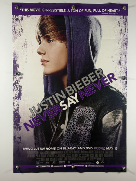 JUSTIN BIEBER NEVER SAY NEVER 2011 Original Home Video Poster 27x40 SS Rolled Justin Bieber - Joe's Geek VLT