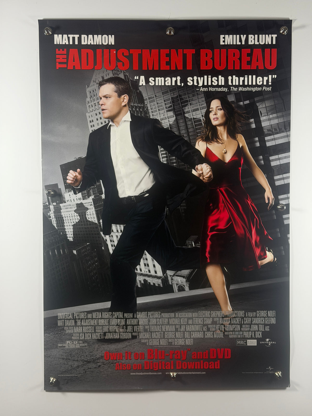 THE ADJUSTMENT BUREAU 2011 Original Home Video Poster 27x40 SS Rolled Matt Damon Emily Blunt - Joe's Geek VLT