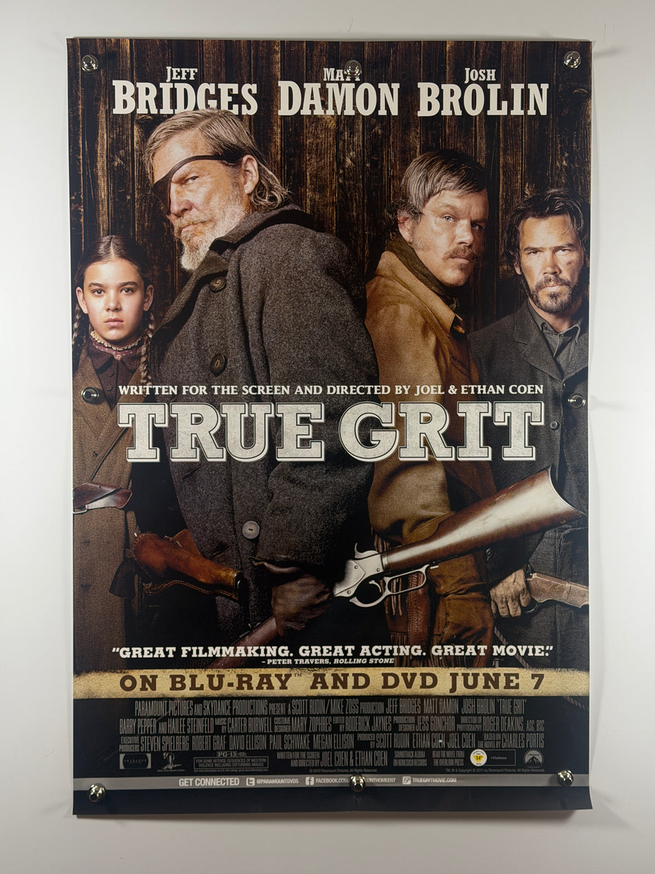 TRUE GRIT 2011 Original Home Video Poster 27x40 SS Rolled Jeff Bridges Matt Damon - Joe's Geek VLT