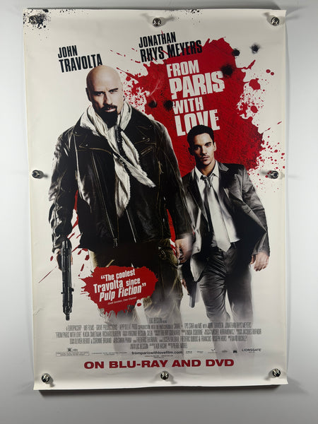 FROM PARIS WITH LOVE 2010 Original Home Video Poster 27x40 SS Rolled John Travolta Jonathan Rhys Meyers - Joe's Geek VLT