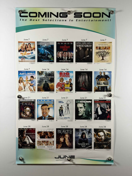 COMING SOON JUNE 2011 Original Home Video Promo Poster 24x38 SS Rolled Studio Release Calendar