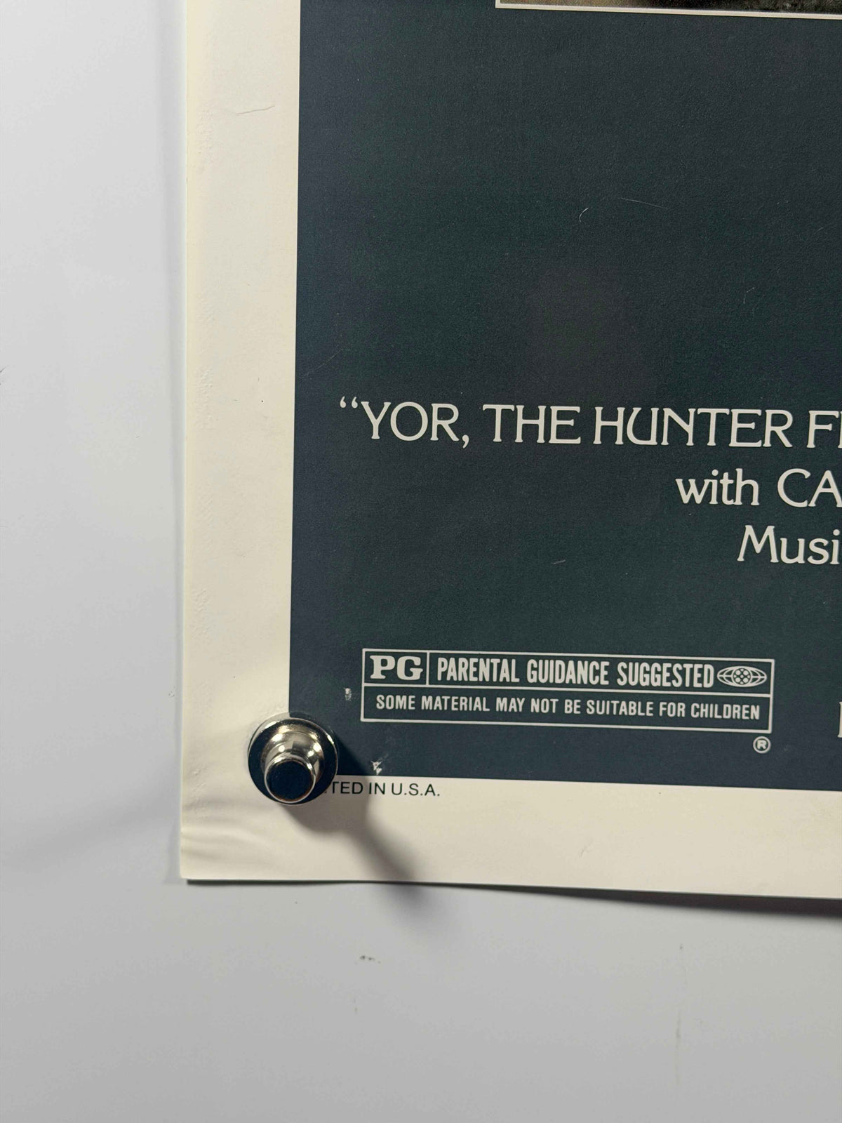 YOR THE HUNTER FROM THE FUTURE 1983 Original Movie Poster 27x41 Previously Folded Now Rolled Reb Brown Fantasy Sci-Fi
