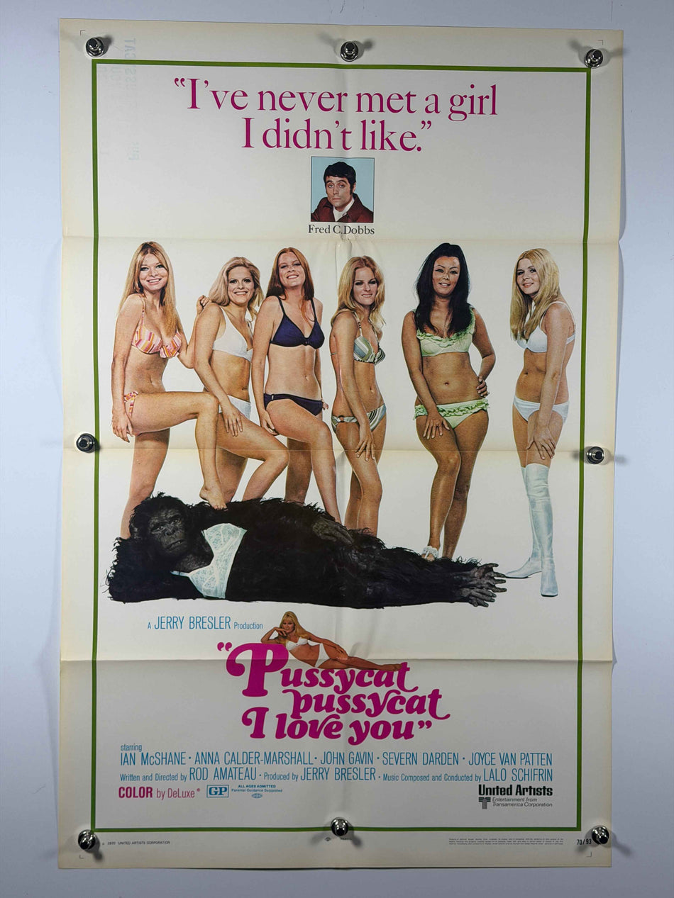 PUSSYCAT, PUSSYCAT, I LOVE YOU 1970 Original Movie Poster 27x41 Previously Folded Now Rolled United Artists