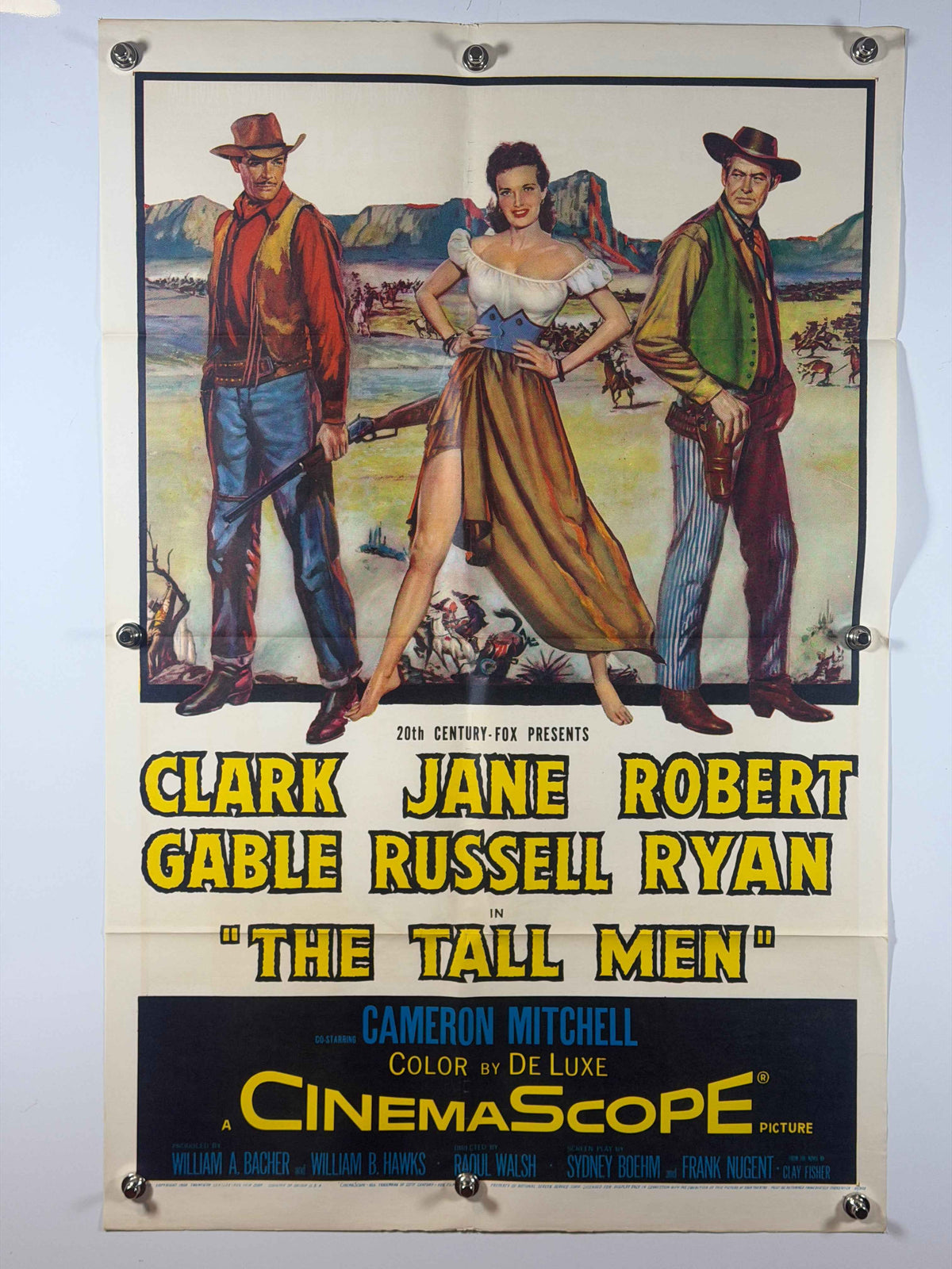 THE TALL MEN 1955 Original Movie Poster 27x41 Folded Now Rolled Clark Gable Jane Russell