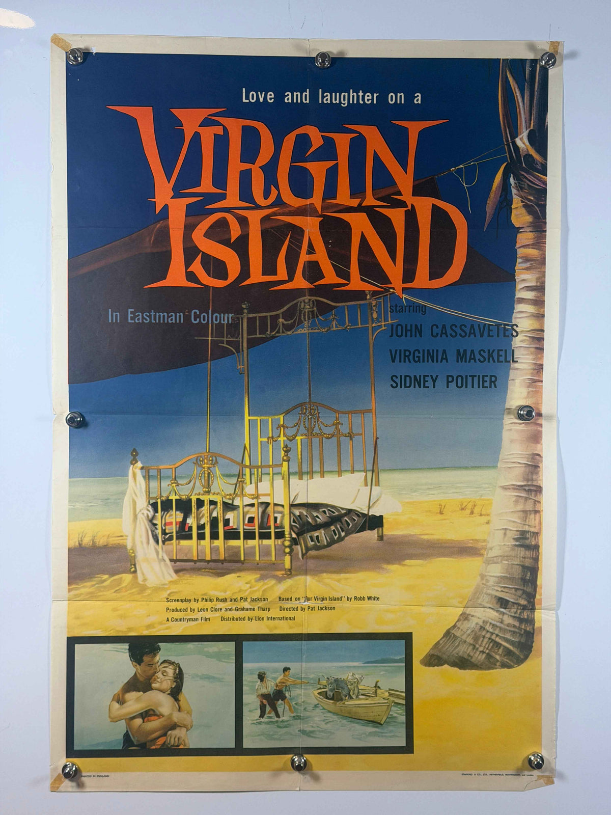 VIRGIN ISLAND 1958 Original British Movie Poster 27x40 Folded Now Rolled Sidney Poitier