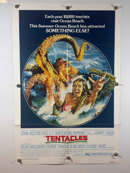 TENTACLES 1977 Original Movie Poster 27x41 Folded Now Rolled John Huston Henry Fonda
