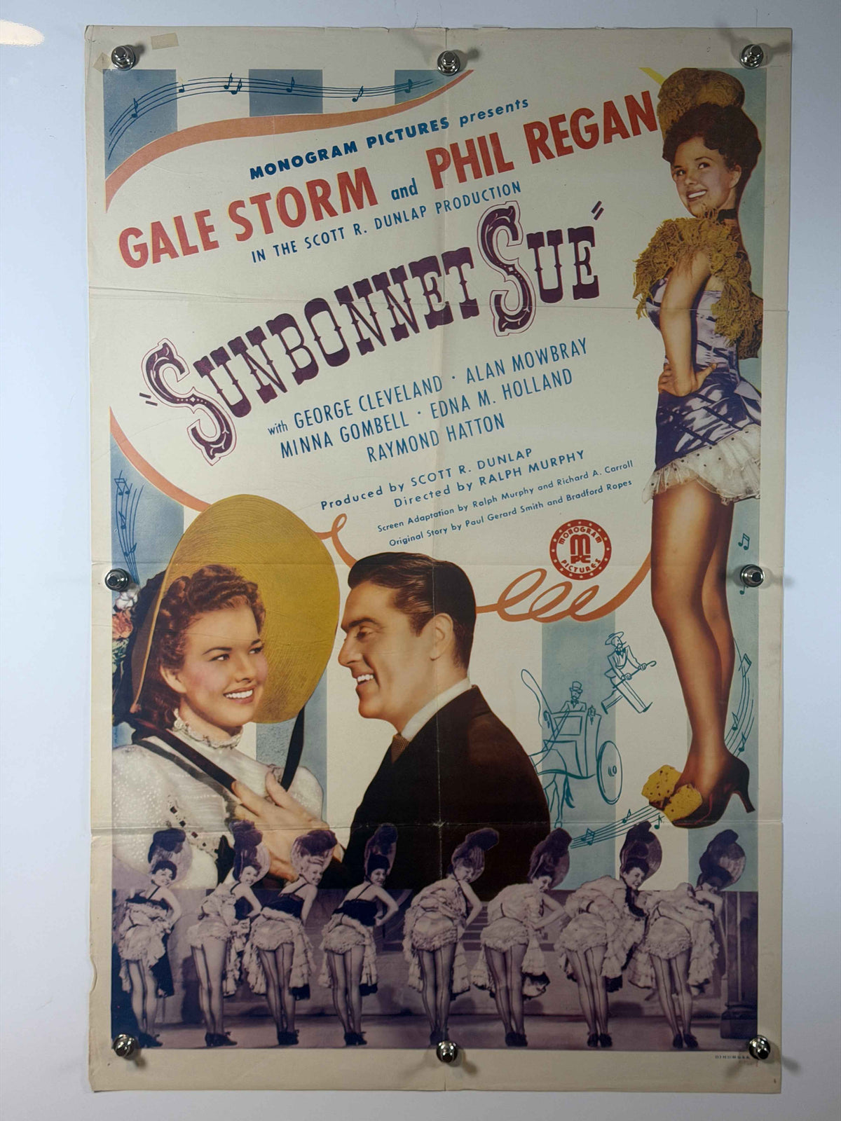 SUNBONNET SUE 1945 Original Movie Poster 27x41 Previously Folded Now Rolled One Sheet Gale Storm Monogram