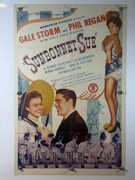 SUNBONNET SUE 1945 Original Movie Poster 27x41 Previously Folded Now Rolled One Sheet Gale Storm Monogram