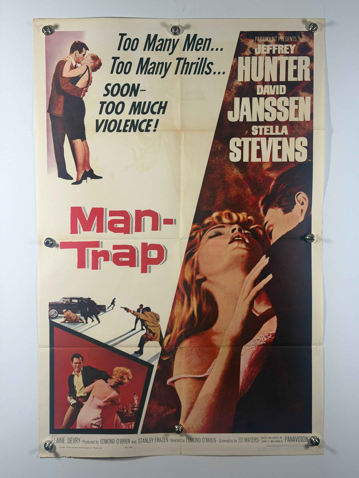 MAN-TRAP 1961 Original Movie Poster 27x41 Rolled SS Paramount