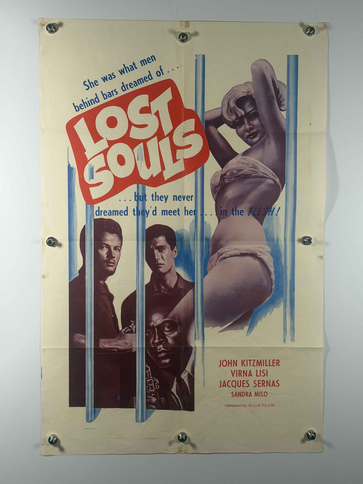 LOST SOULS 1959 Original Movie Poster 27x41 Rolled SS Ellis Films