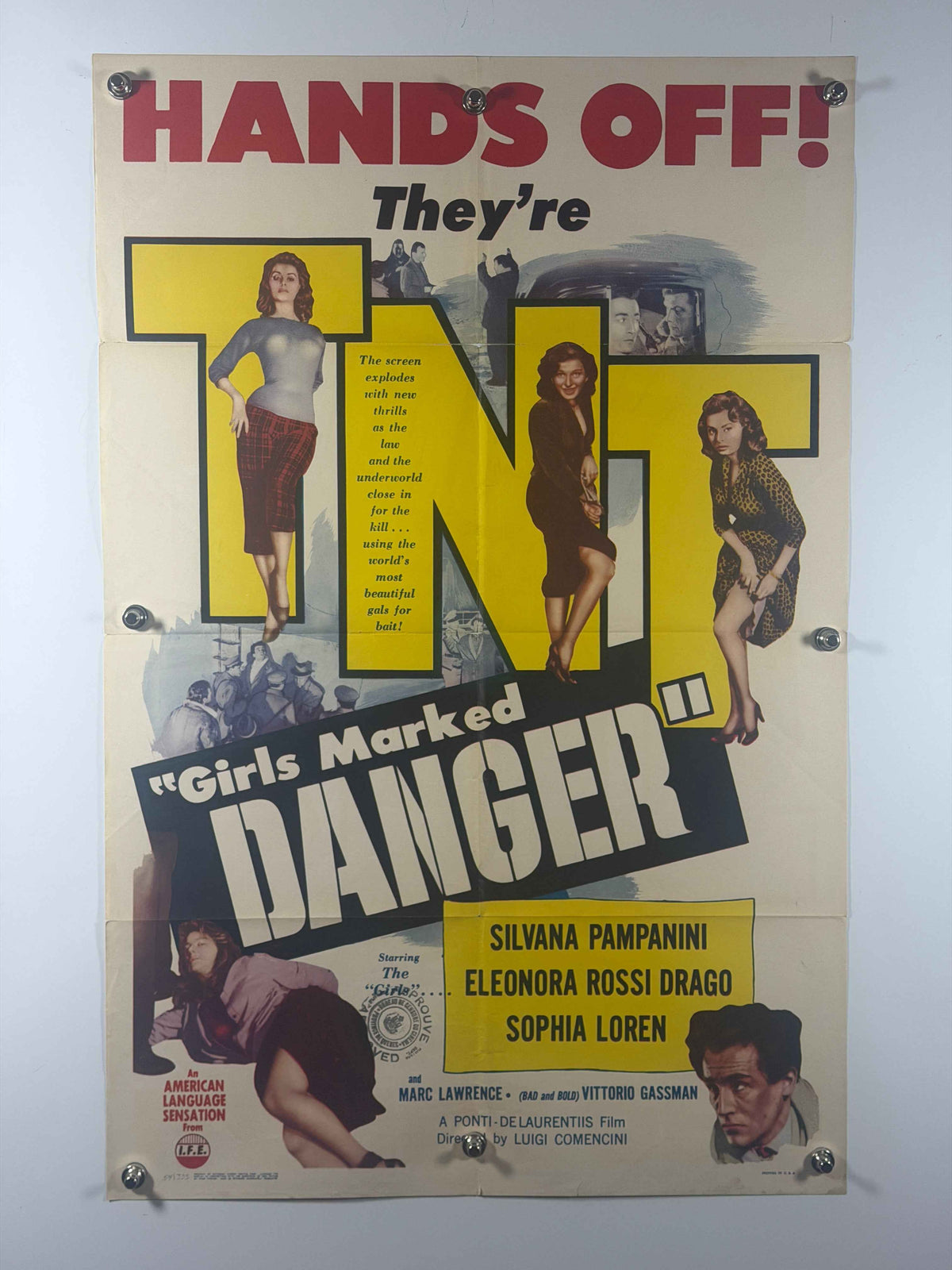 GIRLS MARKED DANGER 1954 Original Movie Poster 27x41 Rolled SS Sophia Loren I.F.E.