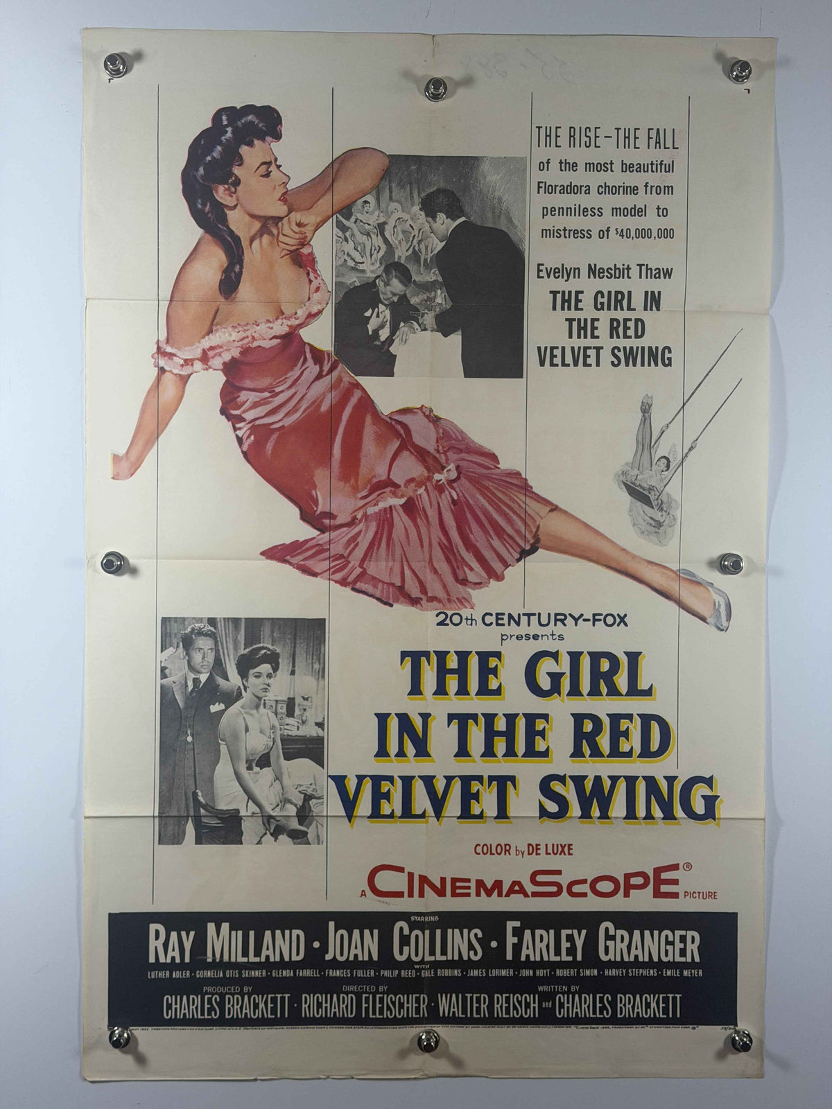 THE GIRL IN THE RED VELVET SWING 1955 Original Movie Poster 27x41 Rolled SS Joan Collins Farley Granger