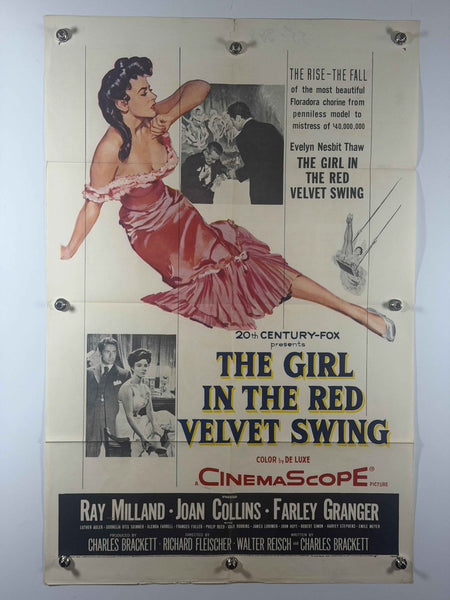 THE GIRL IN THE RED VELVET SWING 1955 Original Movie Poster 27x41 Rolled SS Joan Collins Farley Granger