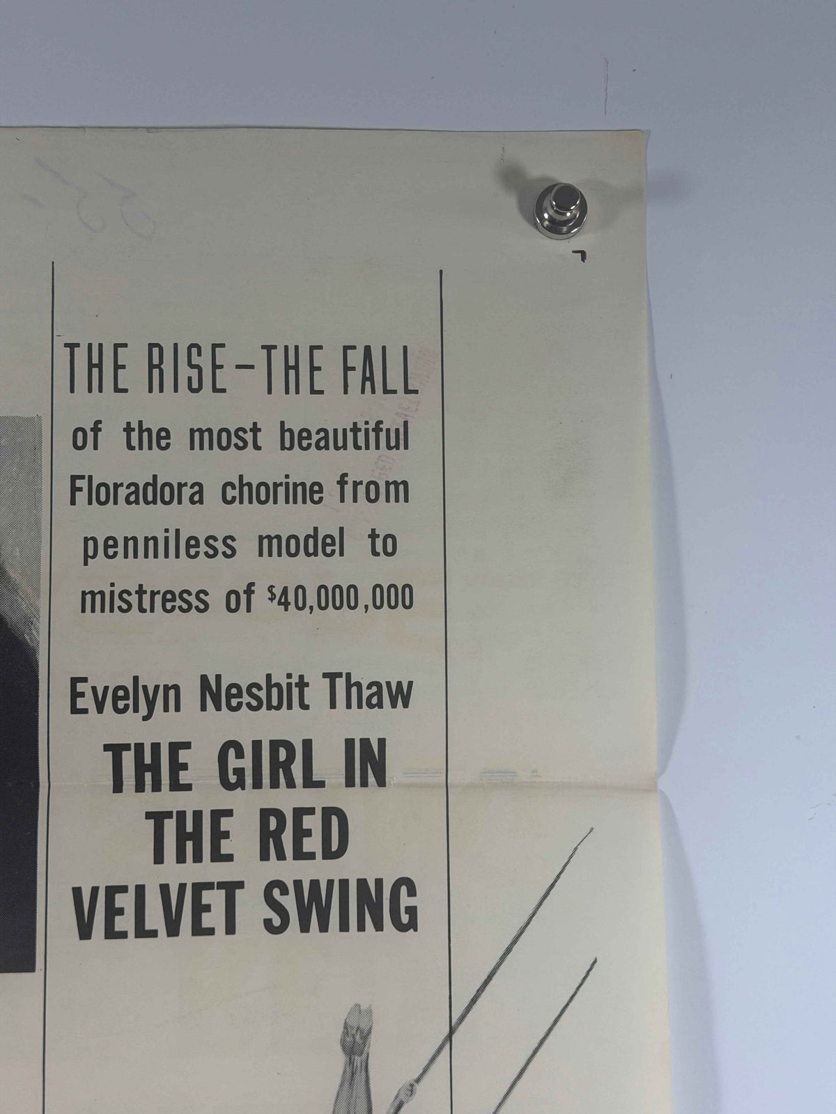 THE GIRL IN THE RED VELVET SWING 1955 Original Movie Poster 27x41 Rolled SS Joan Collins Farley Granger