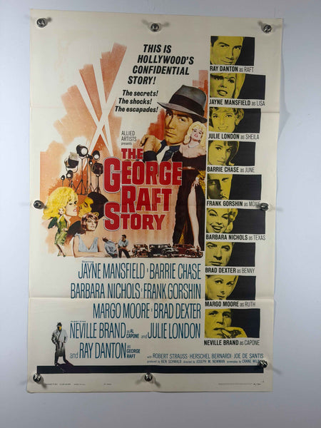THE GEORGE RAFT STORY 1961 Original Movie Poster 27x41 Rolled SS Allied Artists Jayne Mansfield