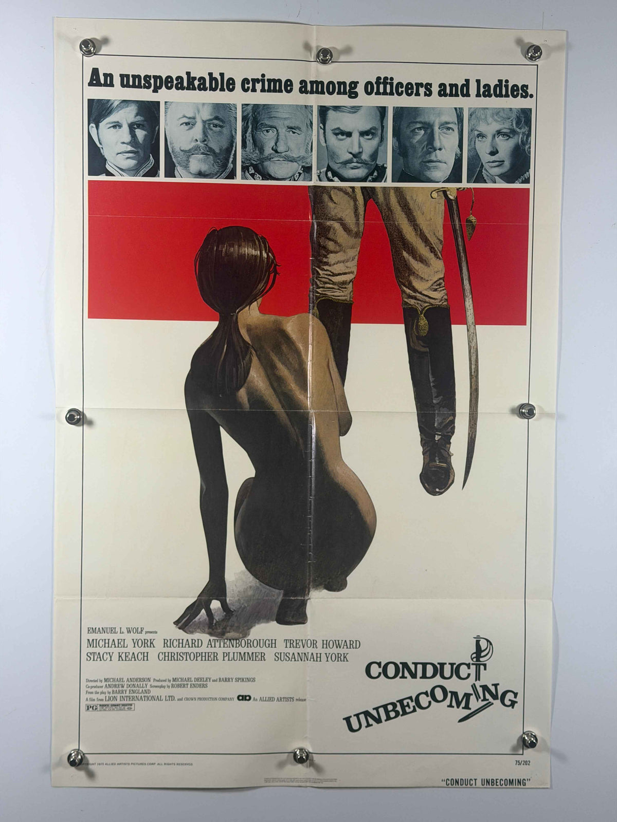 CONDUCT UNBECOMING 1975 Original Movie Poster 27x41 Rolled SS Allied Artists Michael York